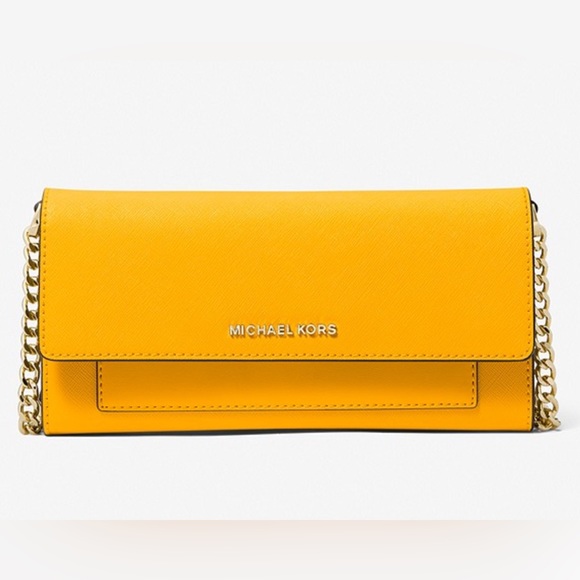 New! Micheal Kors 💛 2 Pieces 💛 Saffiano Leather 2 in 1 Crossbody Shoulder Bag - Picture 5 of 6